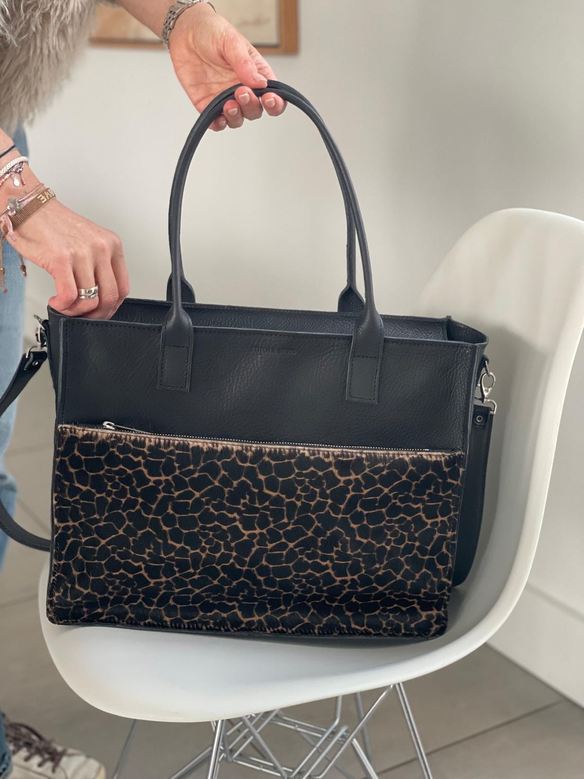 "Mommy/work/laptop bag" in black x Pebbles.( Also available in other colors or prints. - Image 8