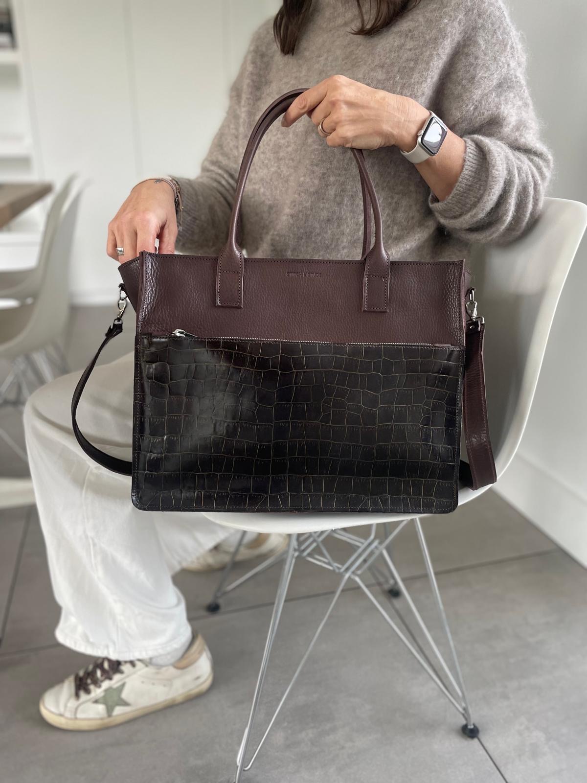 "Mommy/work/laptop bag" in black x Pebbles.( Also available in other colors or prints. - Image 12