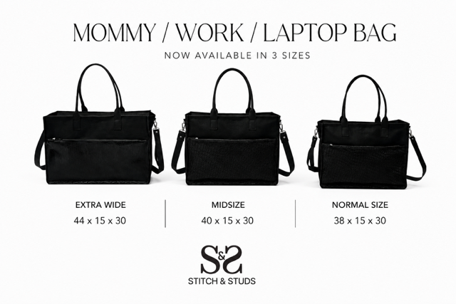 "Mommy/work/laptop bag" in black x Pebbles.( Also available in other colors or prints. - Image 5